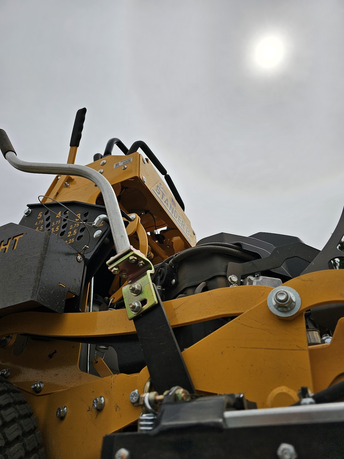 Stand-on mower ready to cut a Lubbock lawn